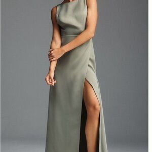 BHLDN Alice high-neck satin maxi dress M